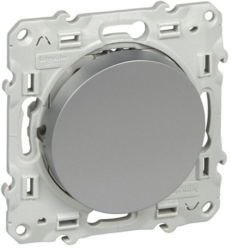 Переключатель без рамки Schneider Electric Odace 1-кл. проходной алюминий картинка